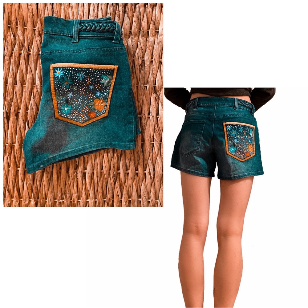 Hand painted pocket shorts